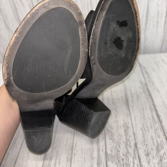 Womens Size 8 Eileen Fisher Nikki Peep Toe Suede Heels Black EUC - Picture 5 of 6